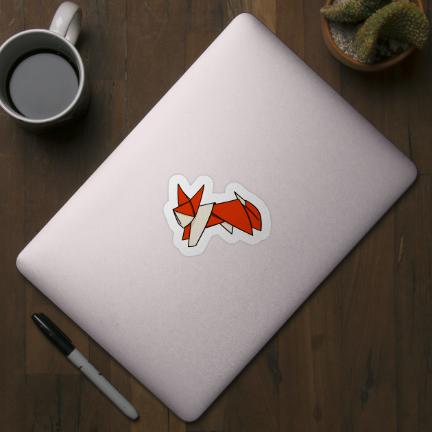 Cute Orange Origami Fox by mailboxdisco